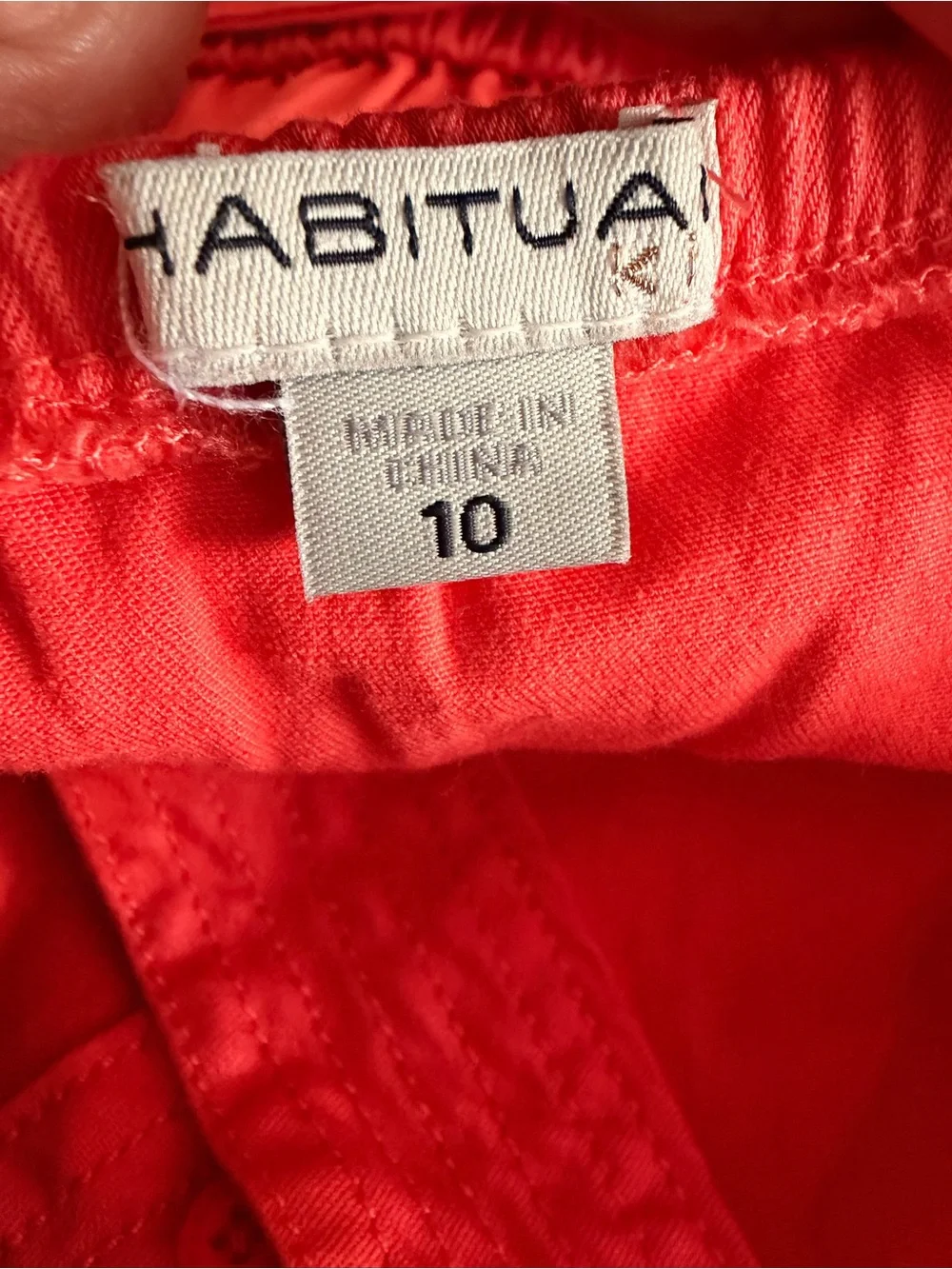 Habitual Coral Sleeveless Cotton Romper with matching belt